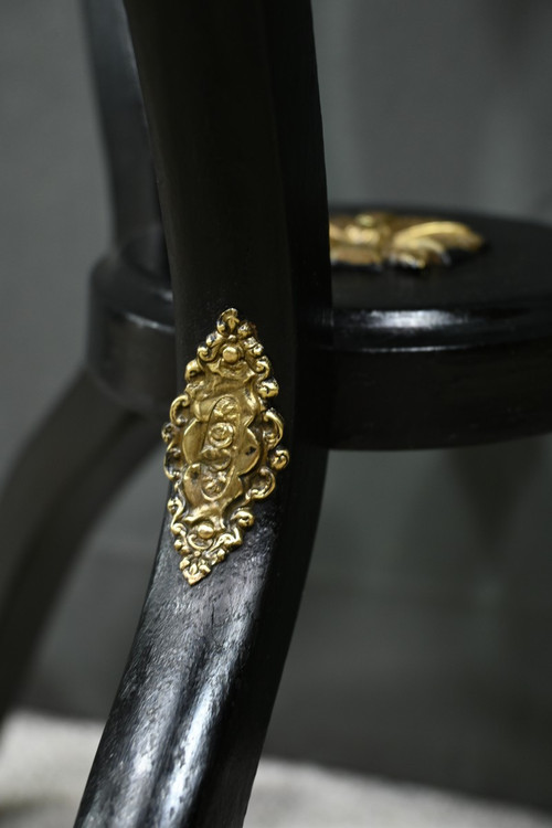 Blackened Wood Sellette, Napoleon III style - 1920