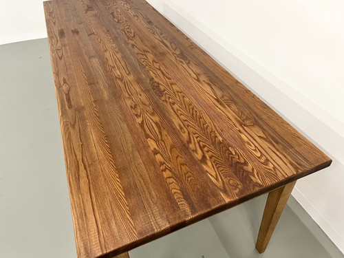 Farmhouse table with beech and solid ash spindle legs