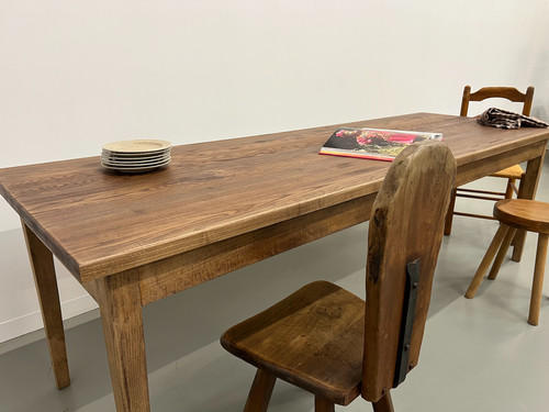 Farmhouse table with beech and solid ash spindle legs
