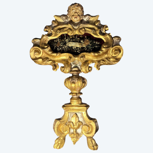  Ostensorio reliquiario con testa d'angelo - XVIII secolo