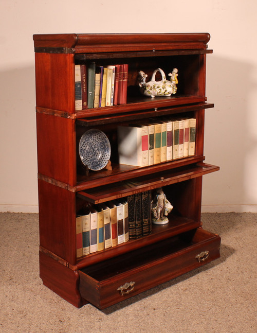 Libreria Wernicke 3 pezzi Globe in mogano