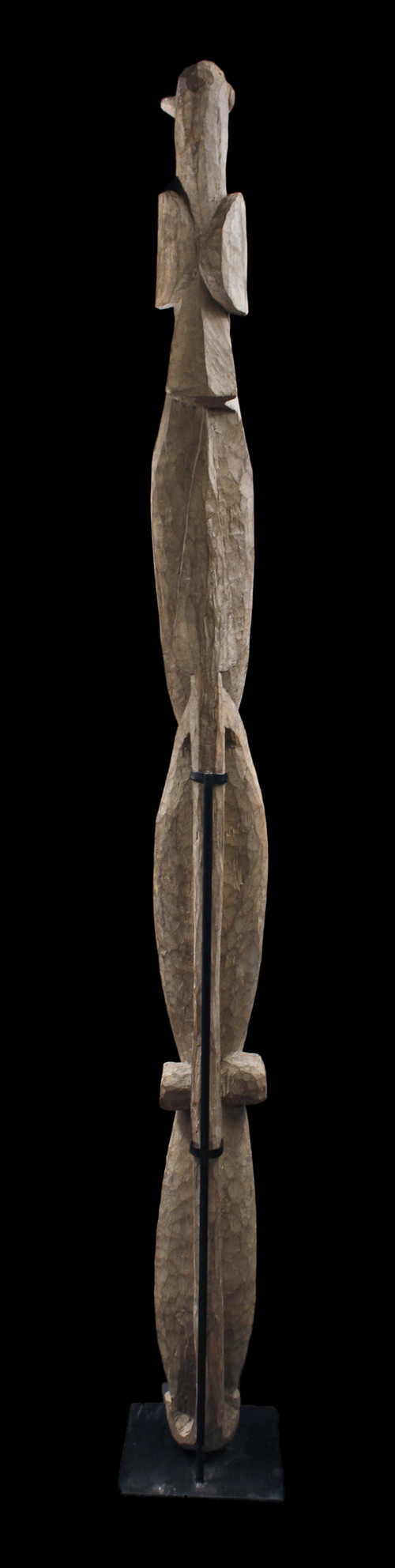 Totem rituel, poteau de case, art tribal, art océanien, sculpture, Papouasie Nouvelle Guinée