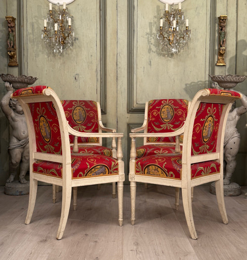 Georges JACOB, Mobilier De Salon En Bois Laqué d'Epoque Directoire Vers 1790
