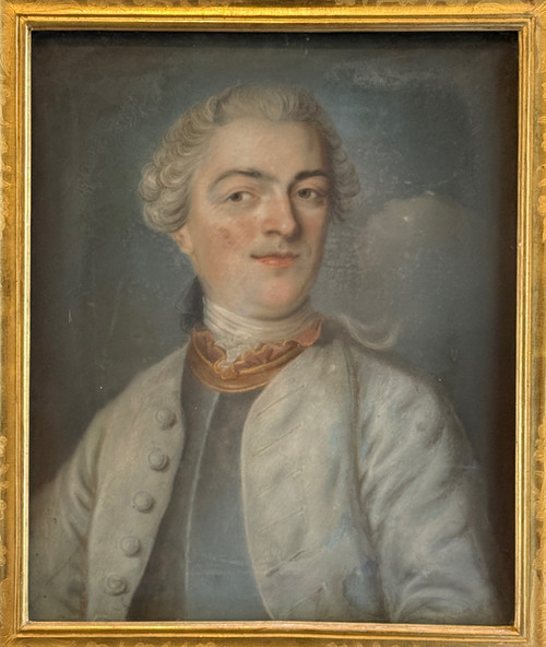 Ritratto di uomo Luigi XVI, pastello d'epoca, 1780 circa.