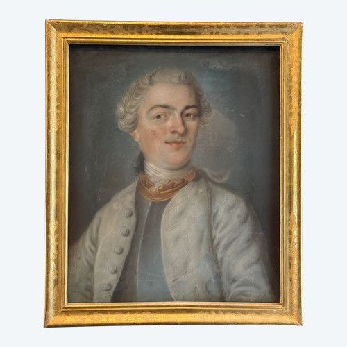 Ritratto di uomo Luigi XVI, pastello d'epoca, 1780 circa.