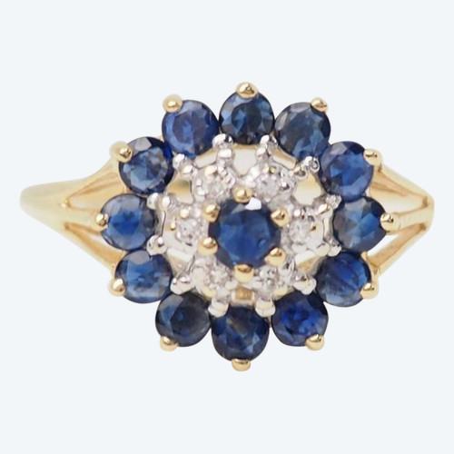Ring Margerite Saphir und Diamant