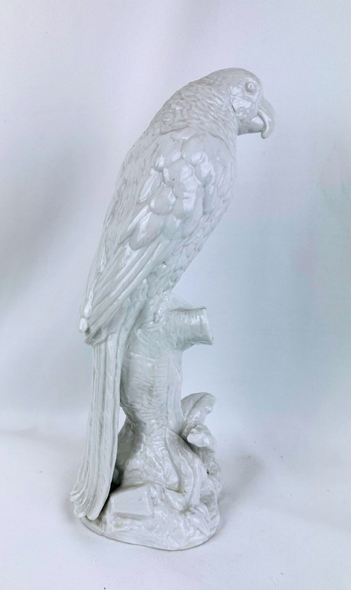 Perroquet en porcelaine allemande, XIXème