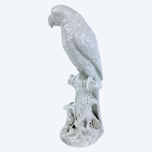 Perroquet en porcelaine allemande, XIXème