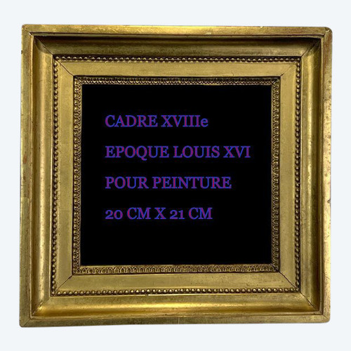 Rahmen XVIIIe EPOQUE LOUIS XVI aus vergoldetem Holz mit Skulpturen für Malerei 20 CM x 21 CM