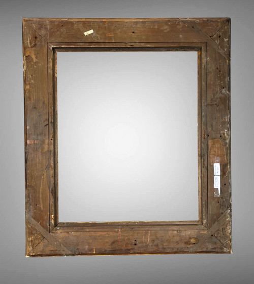 ANCIENT 19th CENTURY FRAME IN WOOD AND GILDED STUC SCULPTTED FOR PAINTING 56 CM X 46.5 CM