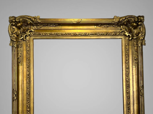 ANCIENT 19th CENTURY FRAME IN WOOD AND GILDED STUC SCULPTTED FOR PAINTING 56 CM X 46.5 CM
