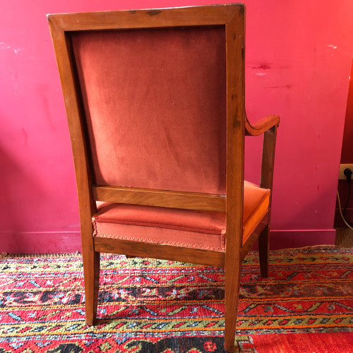 G. Jacob, Rare Pair of Mahogany Armchairs, Directoire period