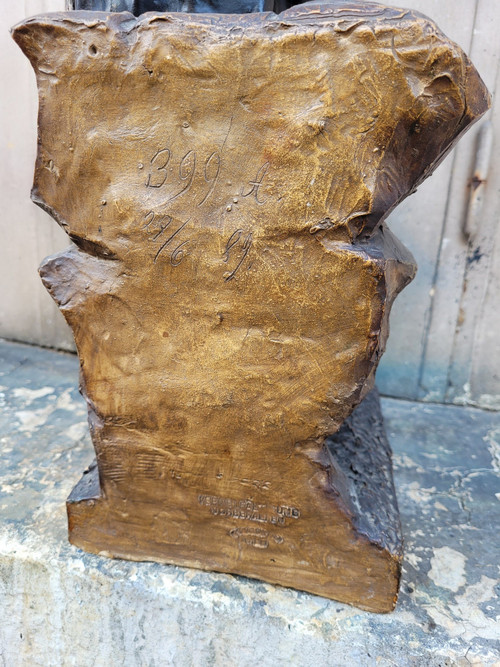 Att à Goldscheider, giapponese, scultura in terracotta dipinta, XIX secolo