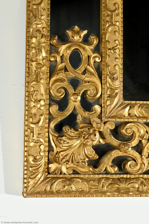 Spiegel mit vergoldeten Holzleisten, Epoche Napoleon III - Mitte 19.