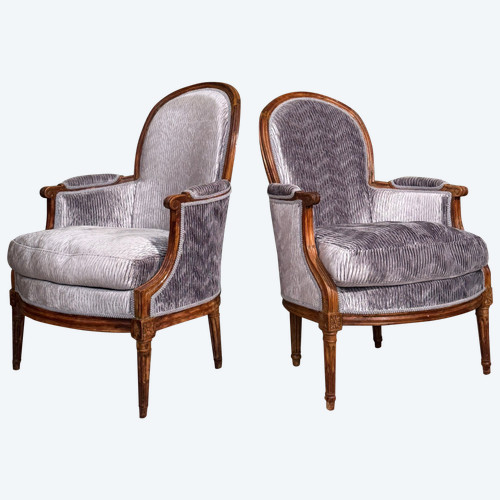 Suite De Deux Bergères d'Epoque Louis XVI Vers 1780