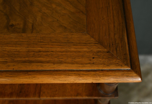 Revolving bookcase in walnut, stamped G.Lancelin - 1900