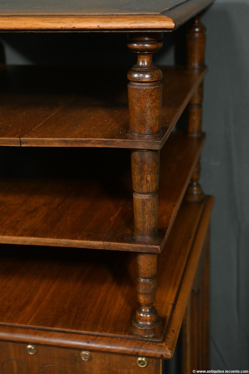 Revolving bookcase in walnut, stamped G.Lancelin - 1900