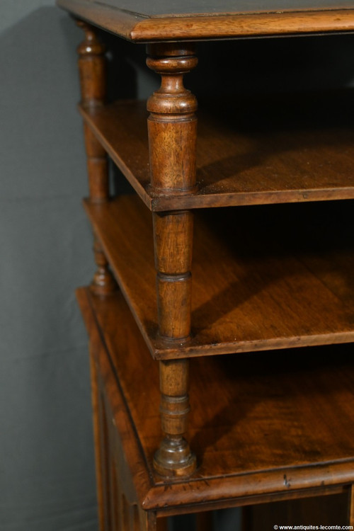 Revolving bookcase in walnut, stamped G.Lancelin - 1900