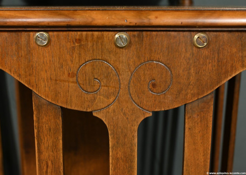 Revolving bookcase in walnut, stamped G.Lancelin - 1900