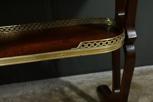 Table Rognon en Moucheté d’Acajou, estampillée “L’escalier de Cristal” – Fin XIXe