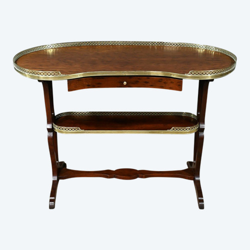 Table Rognon en Moucheté d’Acajou, estampillée “L’escalier de Cristal” – Fin XIXe