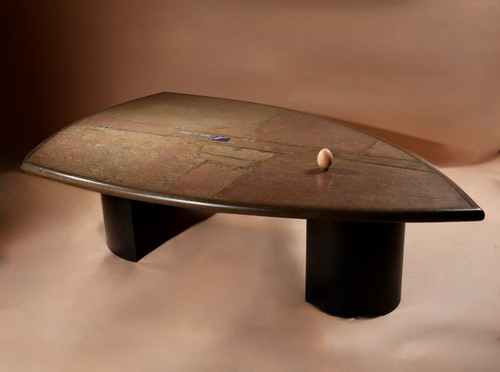  Very rare Brutalist coffee table signed and dated Paul Kingma, 1995.