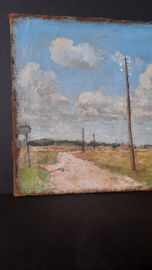 SWIEYKOWSKI Alfred 1869-1953 paesaggio con asta