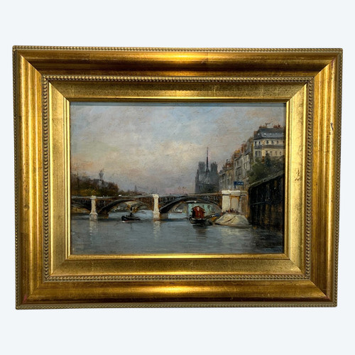 TABLEAU / HUILE SUR PANNEAU REPRESENTANT " PARIS NOTRE DAME " PEINTURE SIGNÉE