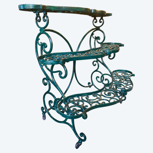 Portafiori in ghisa / mensola da giardino, decorazione a volute, periodo Napoleone III