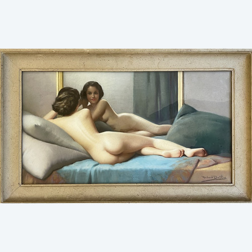 Robert Louis Raymond DUFLOS (1898 – 1929),  "Nu au miroir"