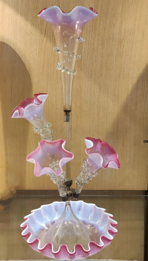 Antico vaso da centrotavola a tulipano del XIX secolo