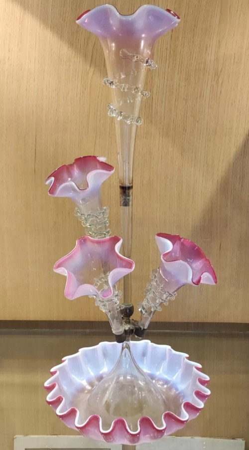 Antico vaso da centrotavola a tulipano del XIX secolo