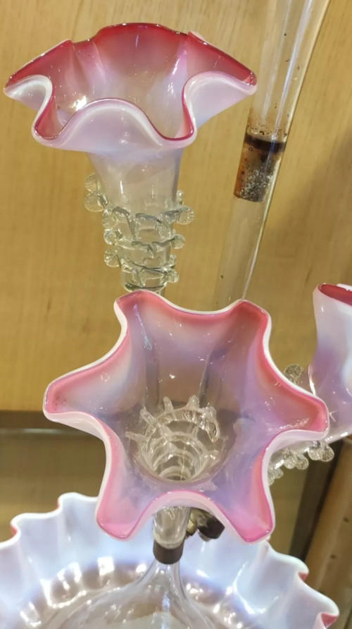 Antico vaso da centrotavola a tulipano del XIX secolo