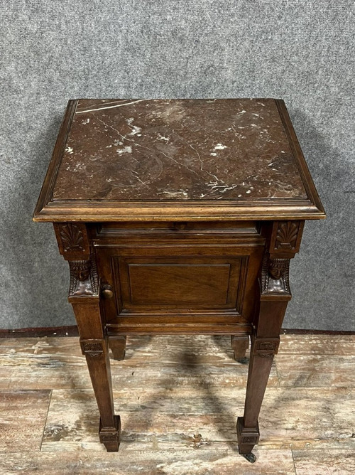 empire / consulate walnut bedside table circa 1850