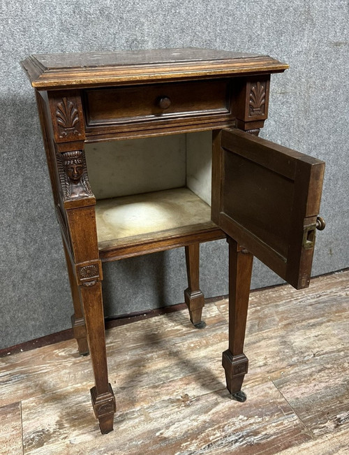 empire / consulate walnut bedside table circa 1850