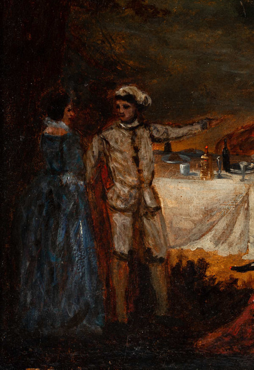 Französische Schule des 18. Jahrhunderts - Banquet Champêtre Öl auf Leinwand um 1750