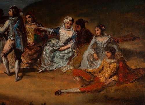 Französische Schule des 18. Jahrhunderts - Banquet Champêtre Öl auf Leinwand um 1750