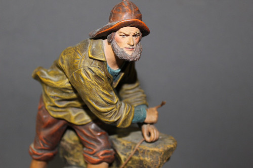 Terrakotta Figur eines bretonischen Fischers Um 1900