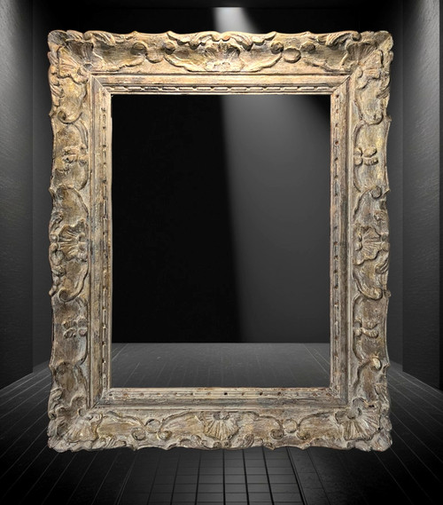ANCIENT 19th CENTURY FRAME IN WOOD AND GILDED STUC SCULPTTED FOR PAINTING 53 cm x 40 cm