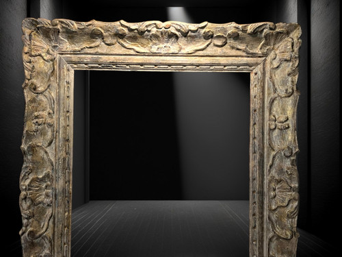 ANCIENT 19th CENTURY FRAME IN WOOD AND GILDED STUC SCULPTTED FOR PAINTING 53 cm x 40 cm