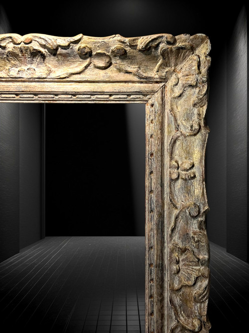 ANCIENT 19th CENTURY FRAME IN WOOD AND GILDED STUC SCULPTTED FOR PAINTING 53 cm x 40 cm