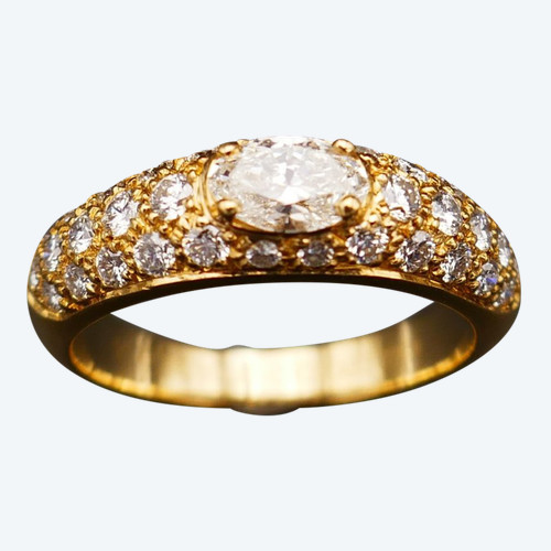 Boucheron Bague Axelle Diamants, Or Jaune 18 Carats.