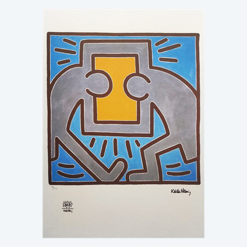 1990 Superbe lithographie Keith Haring à édition limitée