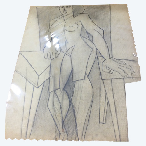 Cubist drawing from the '50s