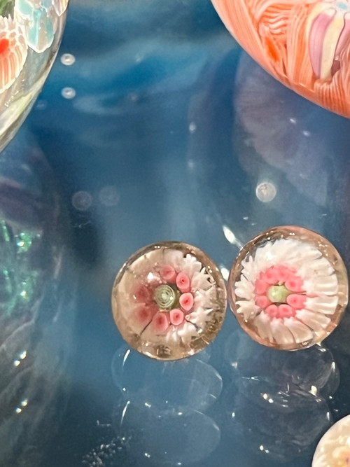 Set di 18 bottoni millefiori, cristalleria di Clichy, metà del XIX secolo