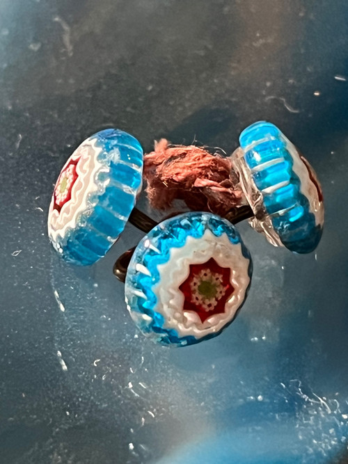 Set di 18 bottoni millefiori, cristalleria di Clichy, metà del XIX secolo