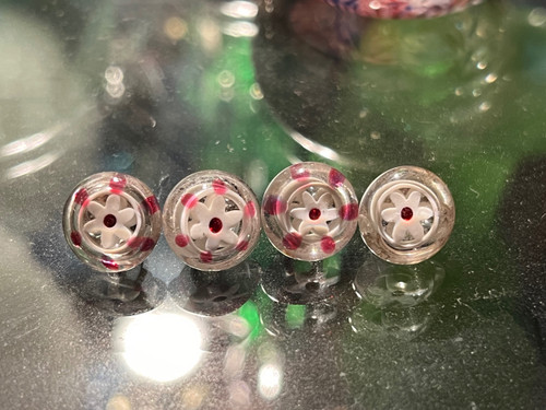 Set di 18 bottoni millefiori, cristalleria di Clichy, metà del XIX secolo
