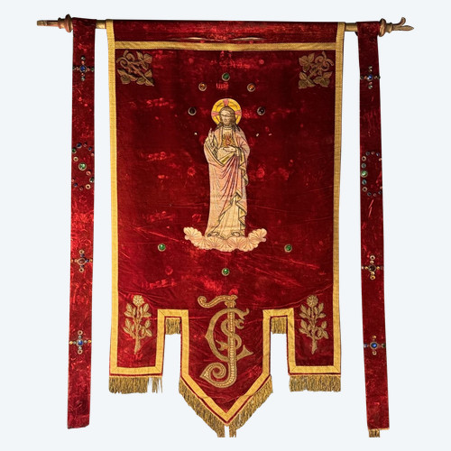 Grande stendardo con Cristo - XIX secolo