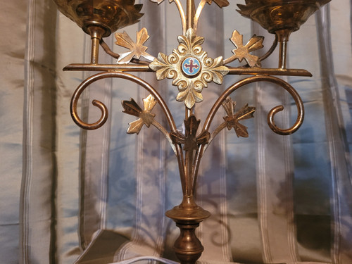 Pair of church candlesticks, circa 1900