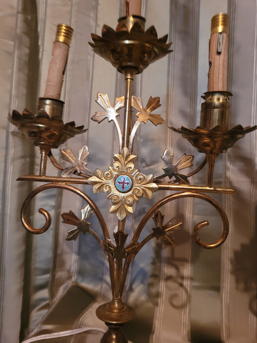 Pair of church candlesticks, circa 1900